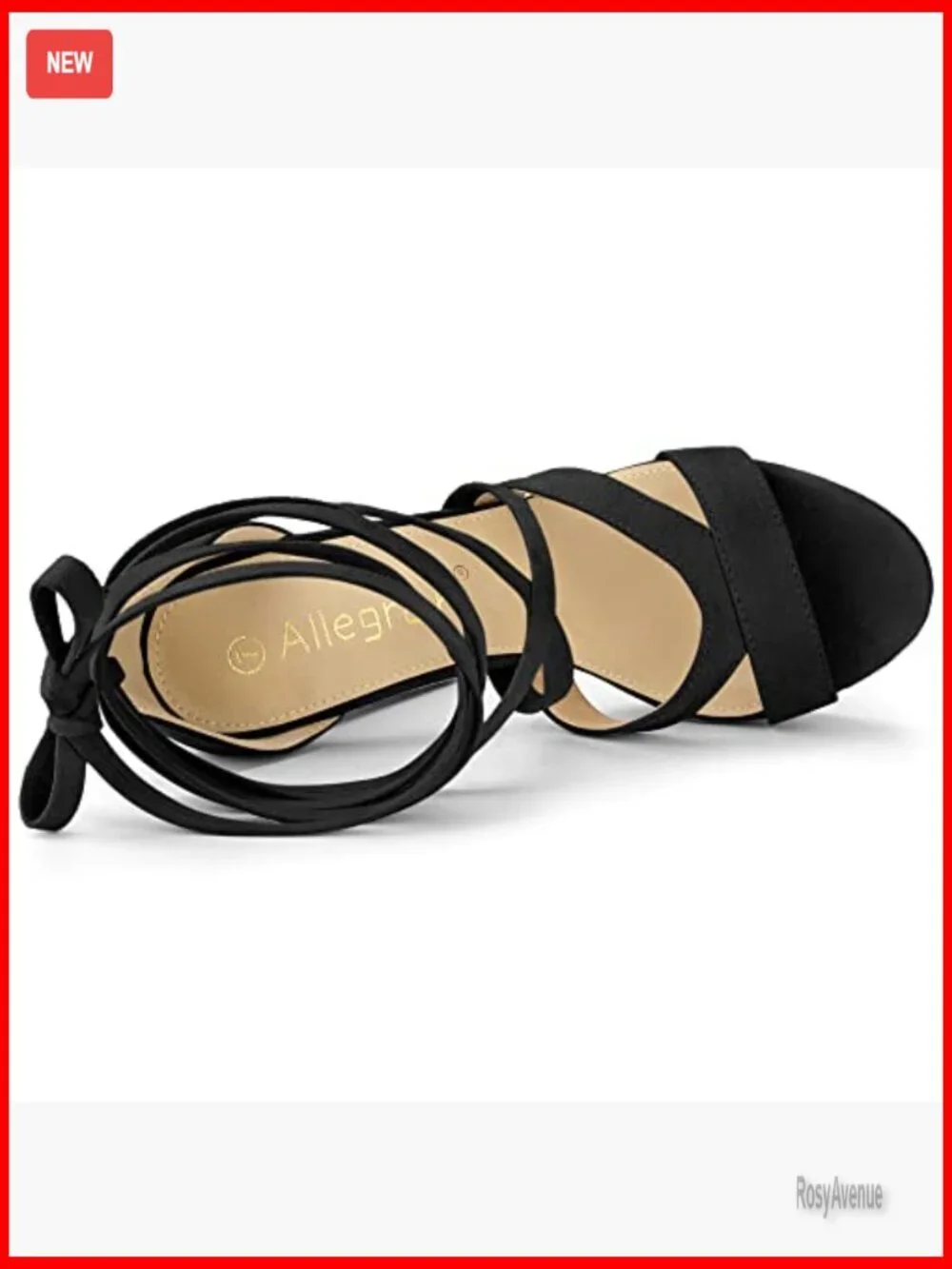 Platform Chunky Heel Sandals Lace Up Faux Suede 5.3 Inch Heel